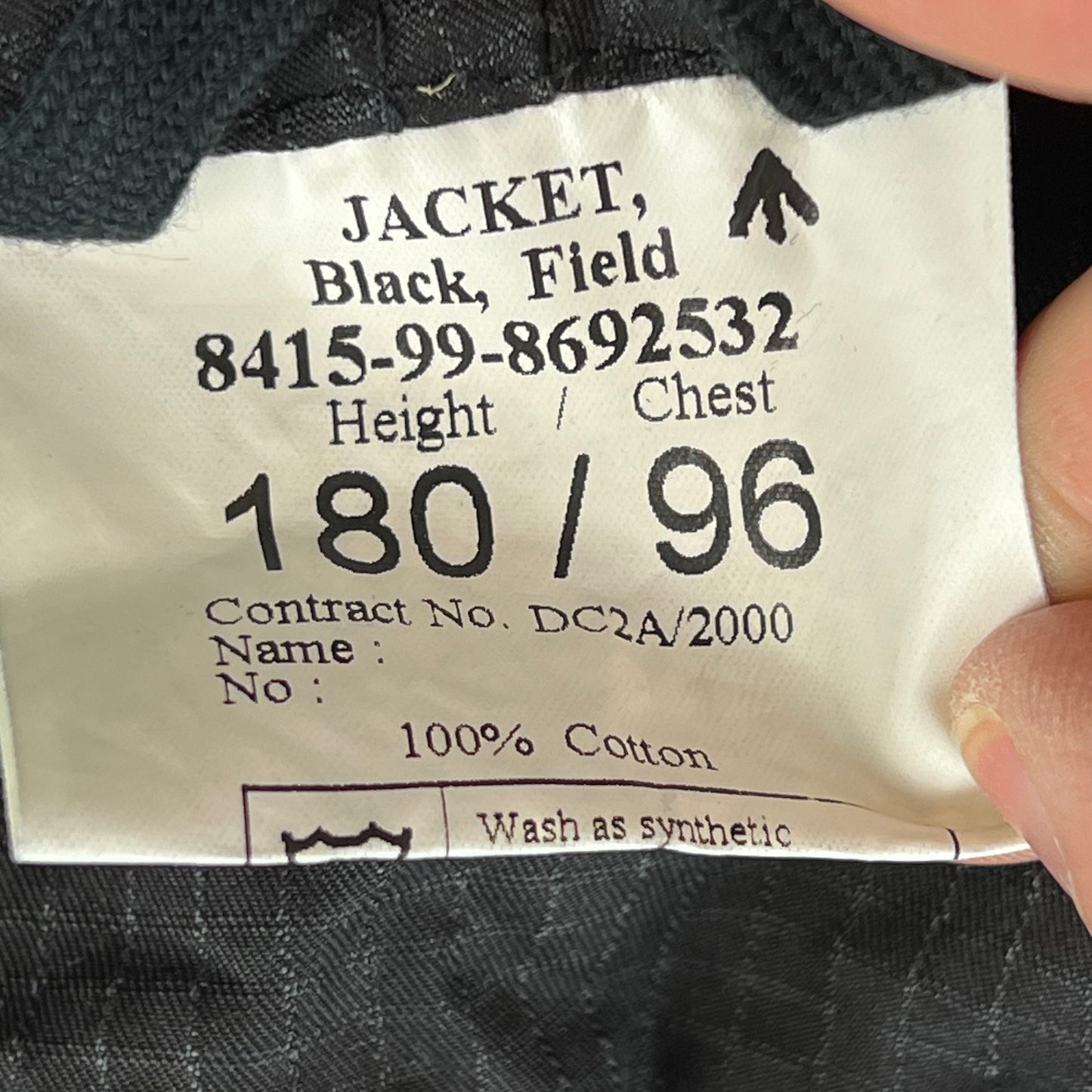 British Army SAS Police Black Field Jacket - Medium 180/96