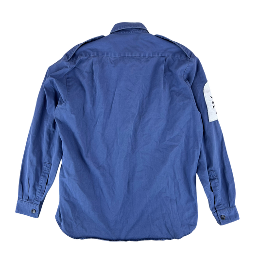 British Royal Navy 72 Pattern Working Woman's Blue Long Sleeve Shirt - Medium 36/100