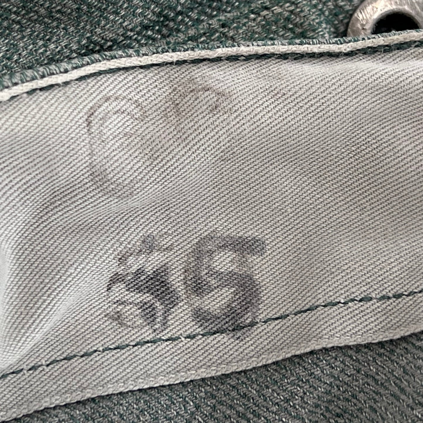 Swiss Army 60s Sage Green Denim Work Trousers - W36 L27
