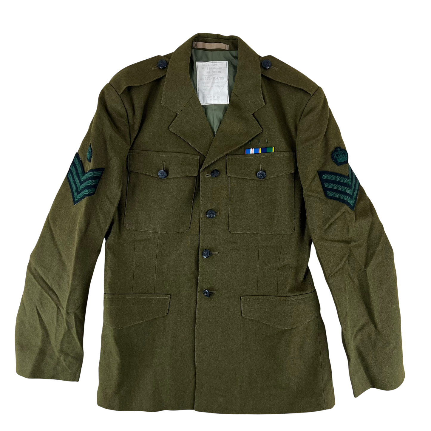 British Army 1980 Pattern No. 2 Olive Green Dress Jacket - Royal Irish Regiment - Medium 176/104