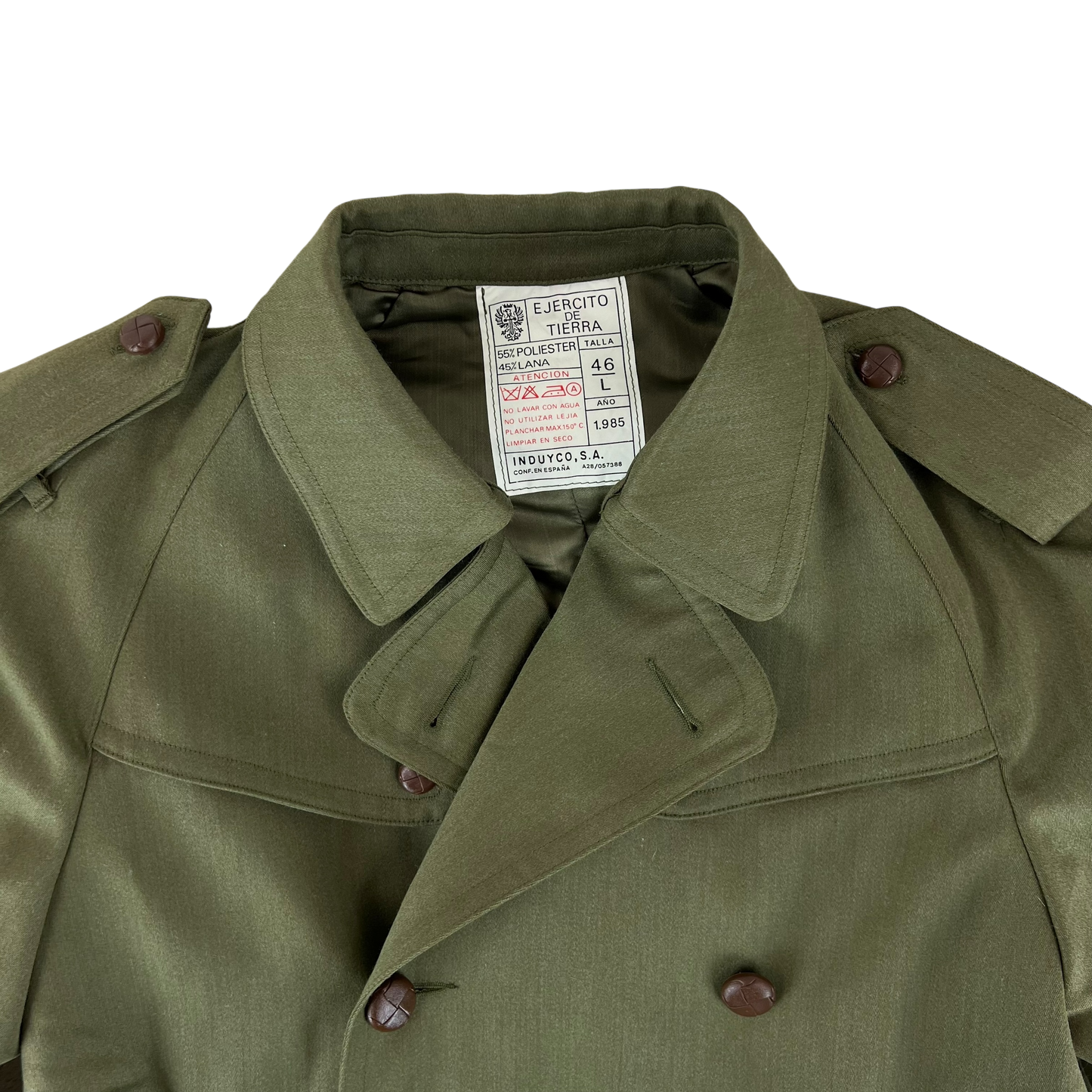 Spanish Army 80s Green Trenchcoat - Large