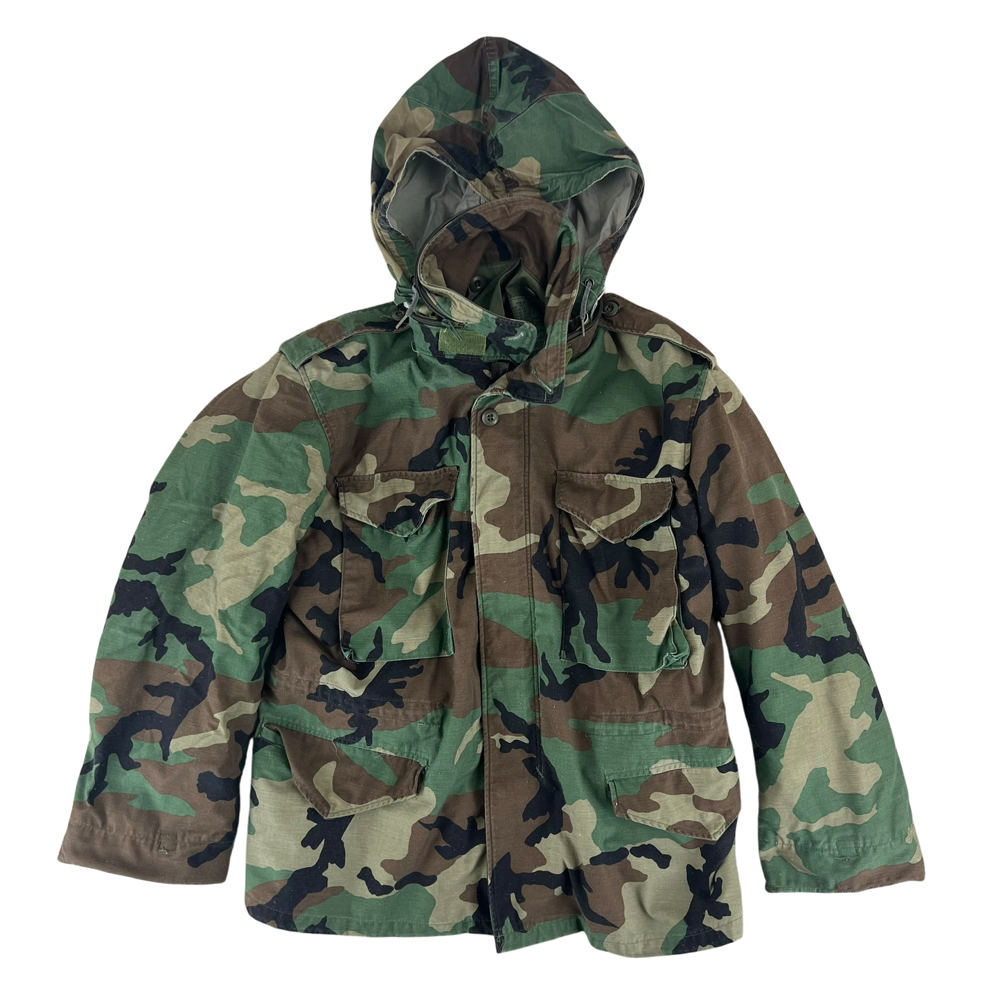 US Army M81 Woodland Camo M65 Cold Weather Field Coat - Medium Short