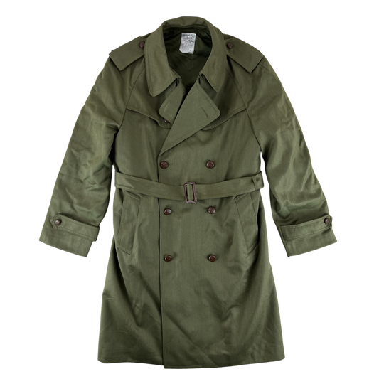 Spanish Army 80s Green Trenchcoat - Large