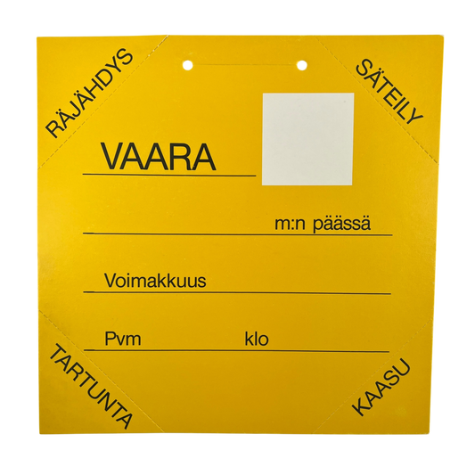 Finnish Army M64/65 Triage Warning Sign - "Incident Alert"