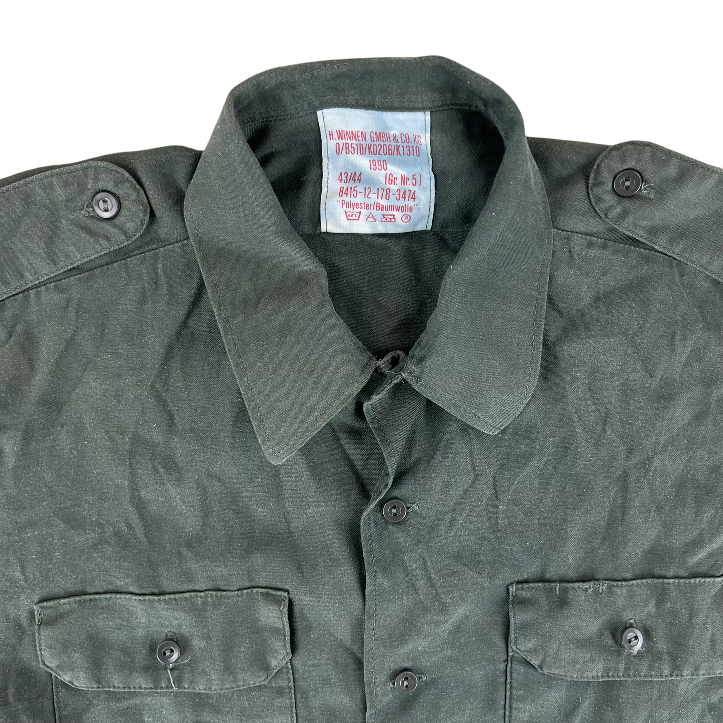 German Army Olive Green Long Sleeve Field Shirt - Large