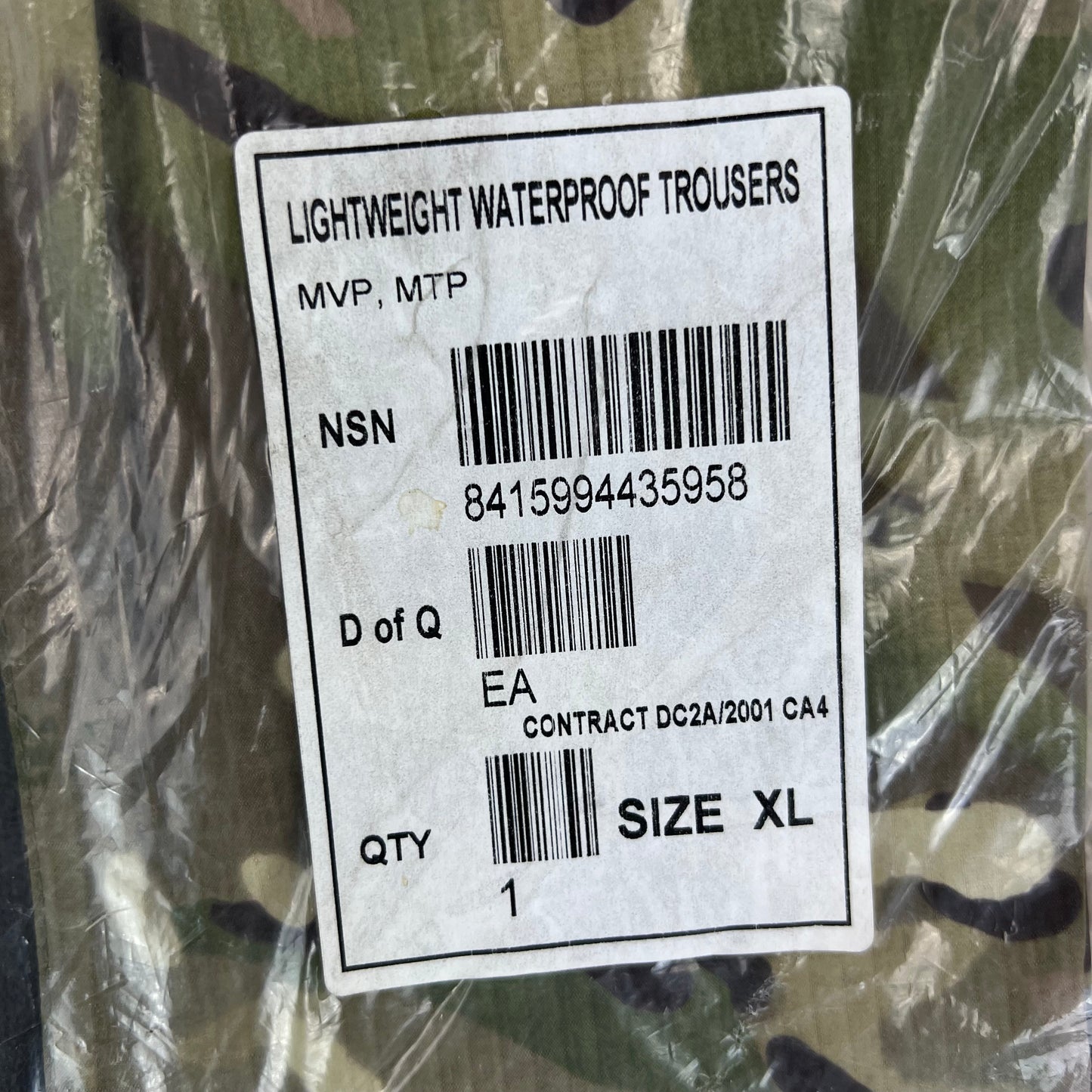 British Army Woodland MTP Camouflage MVP Waterproof Trousers - W42 L32.5