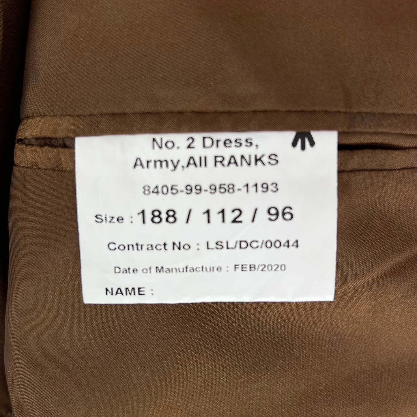 British Army No. 2 FAD Dress Jacket - Large 188/112