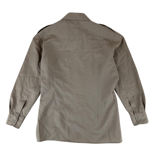 French Army 70s Khaki Shirt Long Sleeve - Medium 39C