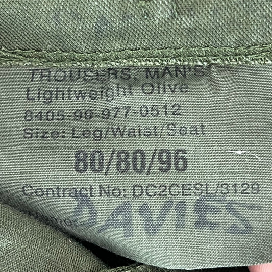 British Army Olive Green Fatigue Work Trousers - W31 L31