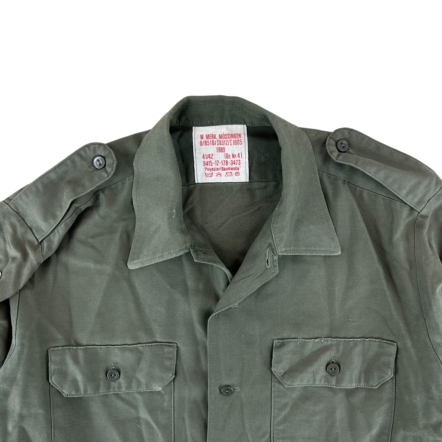 German Army Olive Green Long Sleeve Field Shirt - Large GrNr4