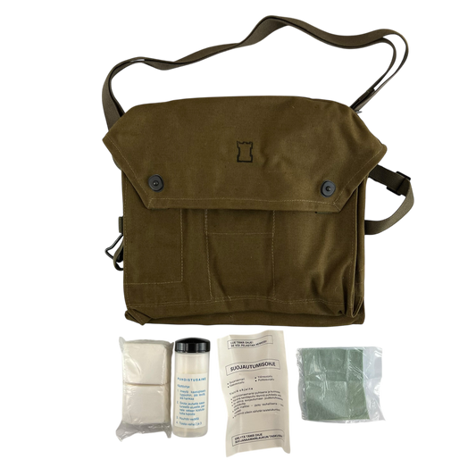 Finnish Army M61 Gas Mask Respirator Bag w/ Kit