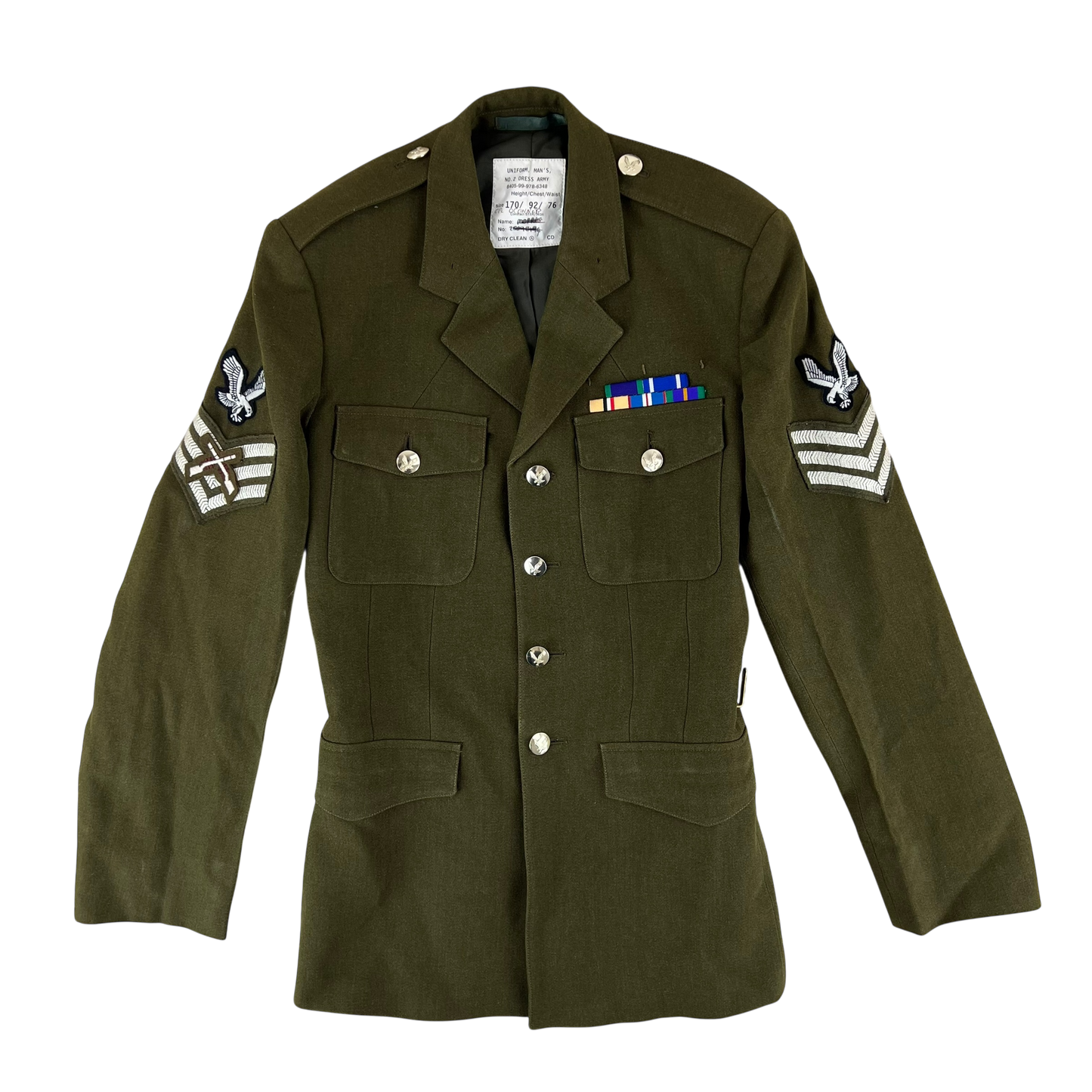 British Army 1980 Pattern No. 2 Olive Green Dress Jacket - Army Air Corps - Small 170/92