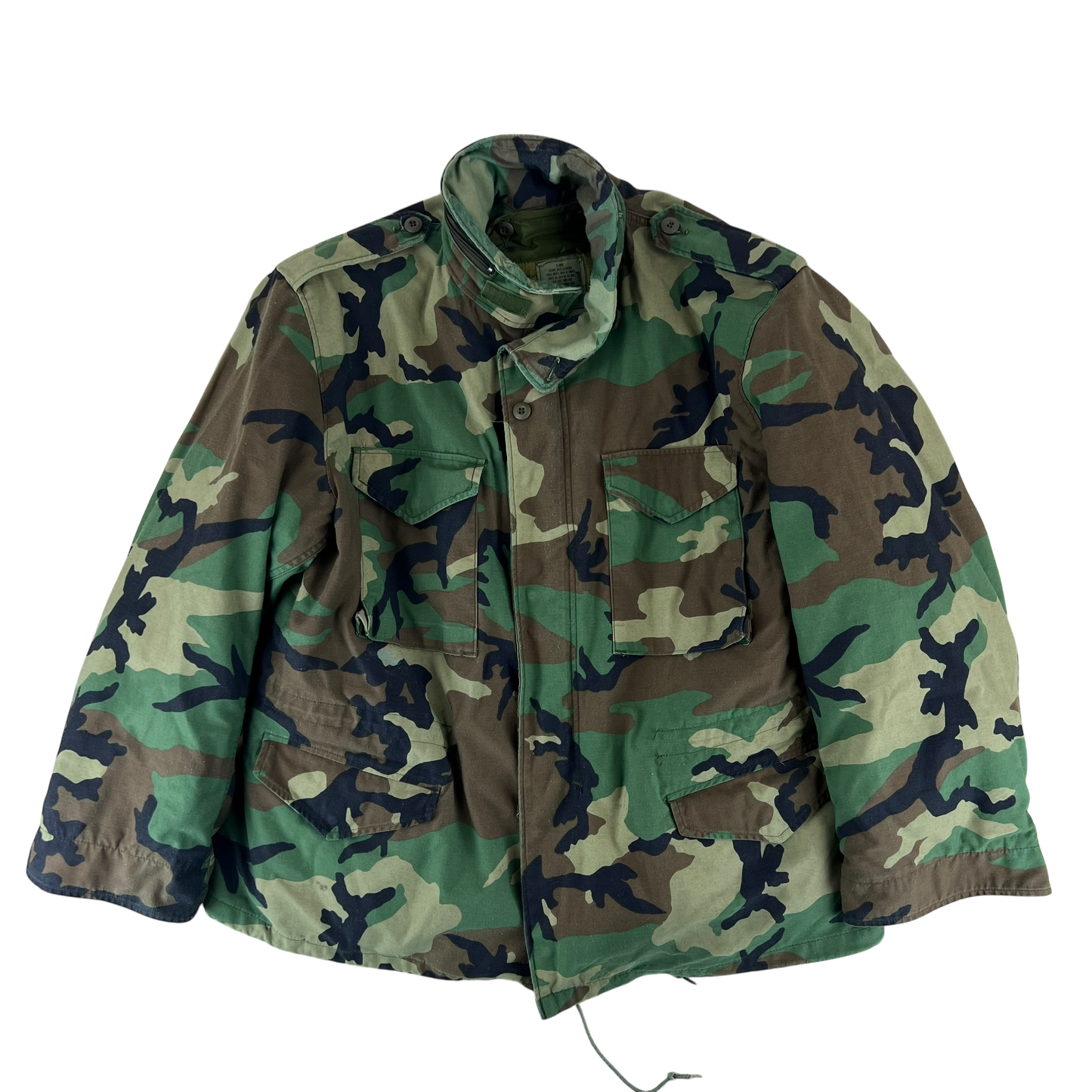 US Army M81 Woodland Camo M65 Cold Weather Field Coat w Liner - X Large