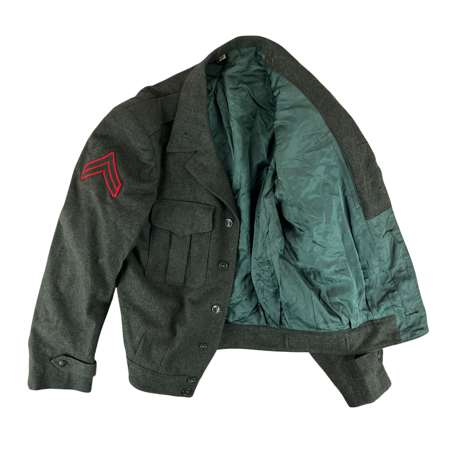 US Army Marines' 50's Green Ike Jacket - Medium 36L