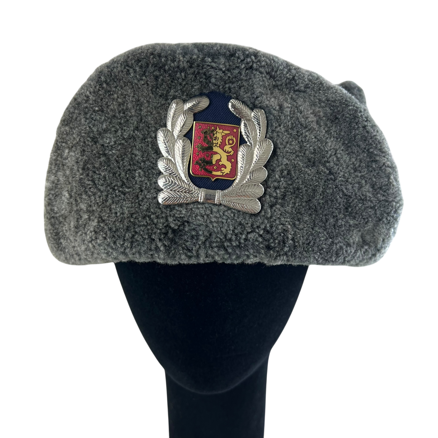 Finnish Police Winter Ushanka Cap w/ Badge - Small 56cm