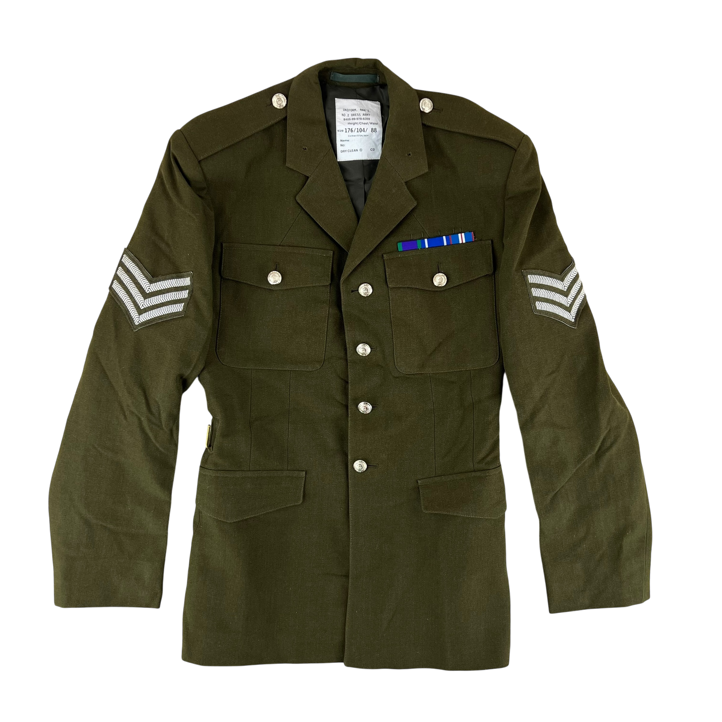 British Army 1980 Pattern No. 2 Olive Green Dress Jacket - RLC - Medium 176/104
