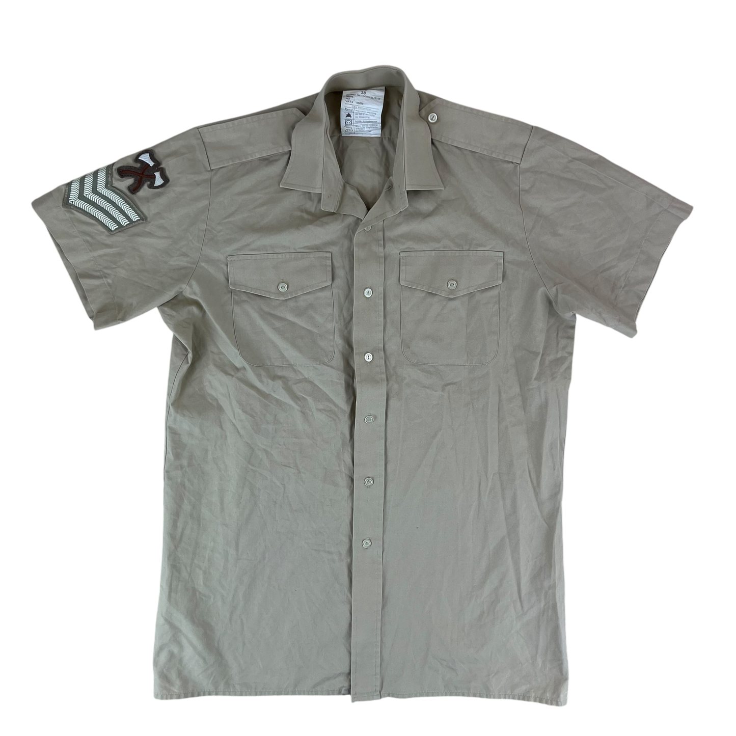 British Army Mens Fawn Shirt Short Sleeve - Medium C38