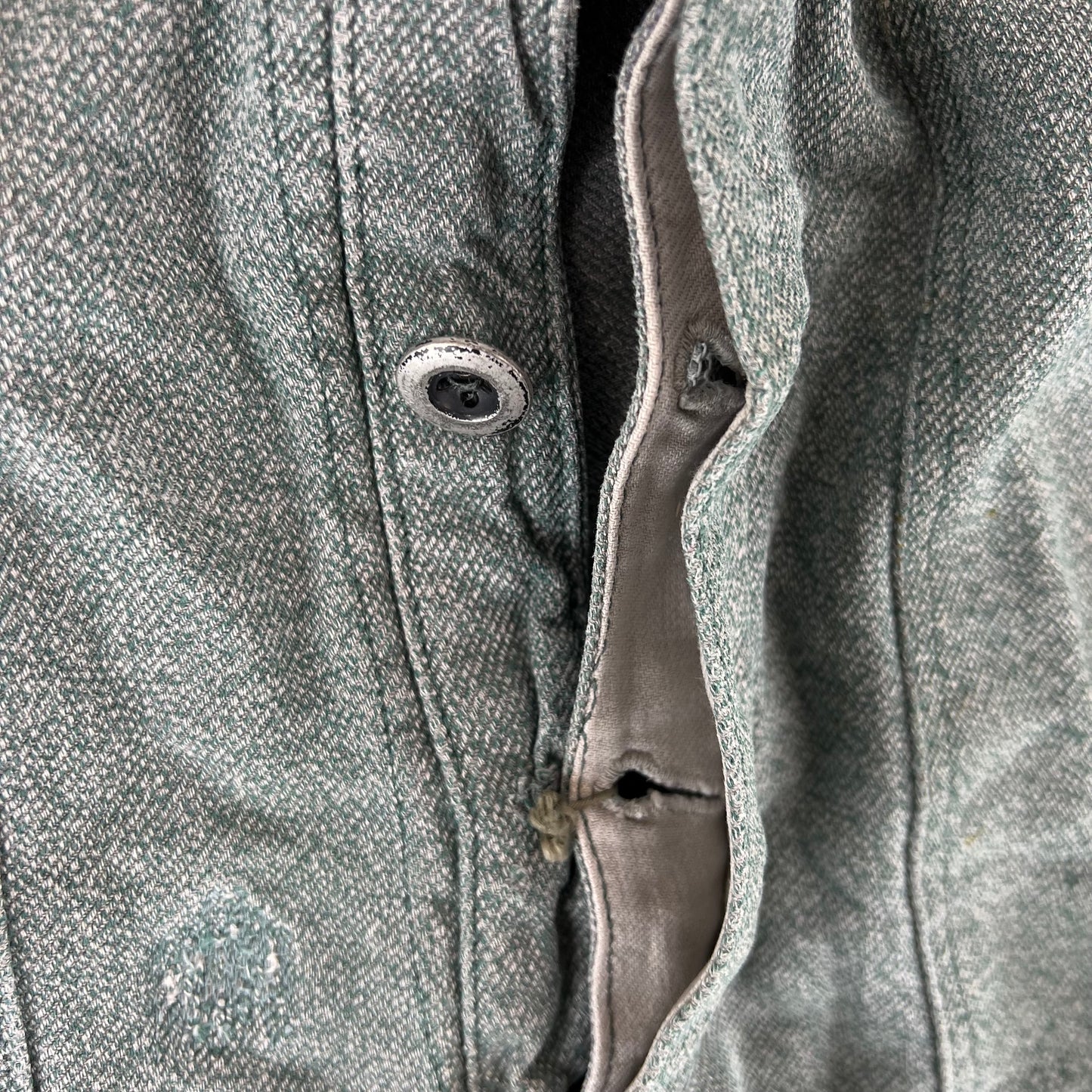 Swiss Army 60s Sage Green Denim Work Trousers - W36 L27