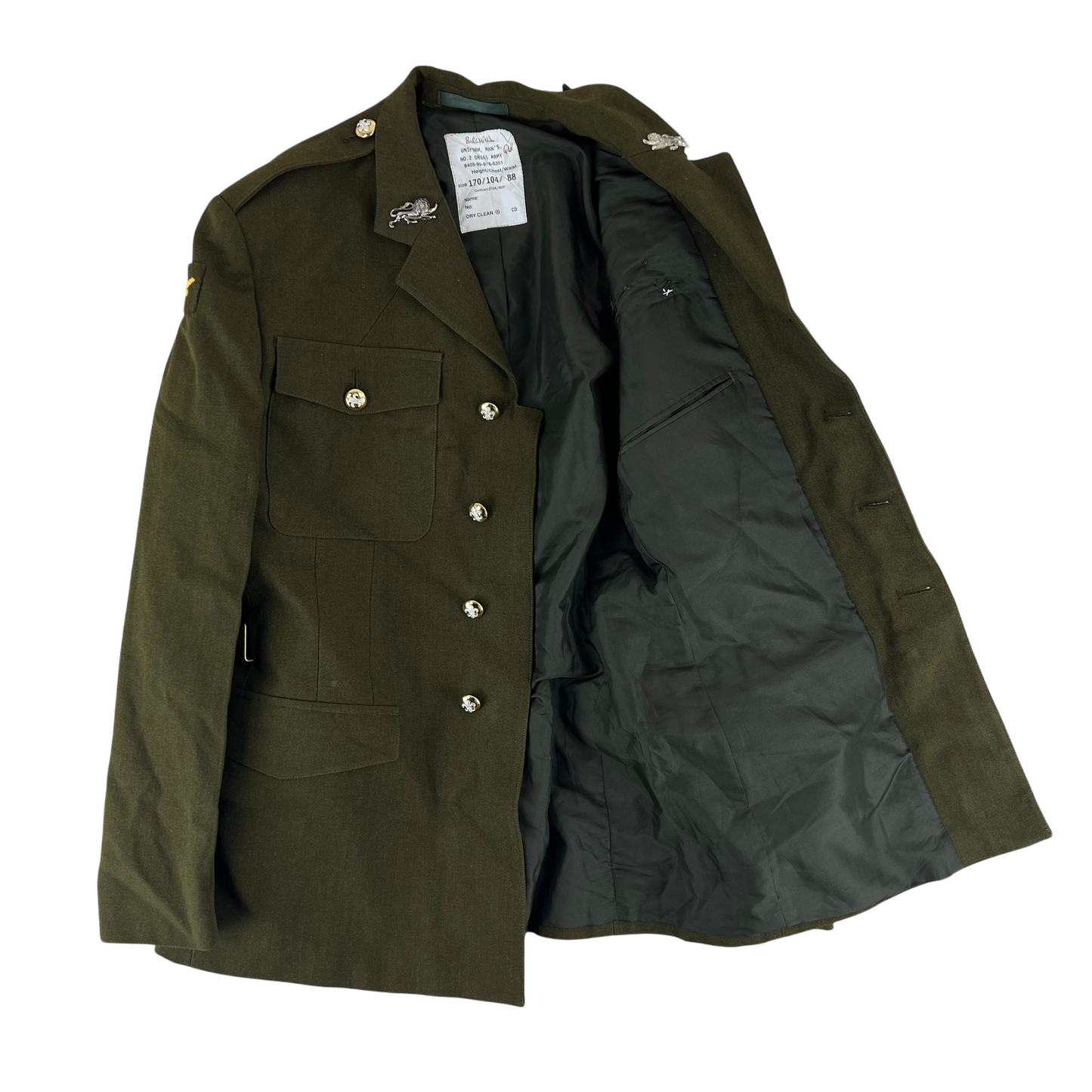 British Army Old Pattern No. 2 Olive Green Dress Jacket - Duke of Lancaster's Regiment - Medium 170/104