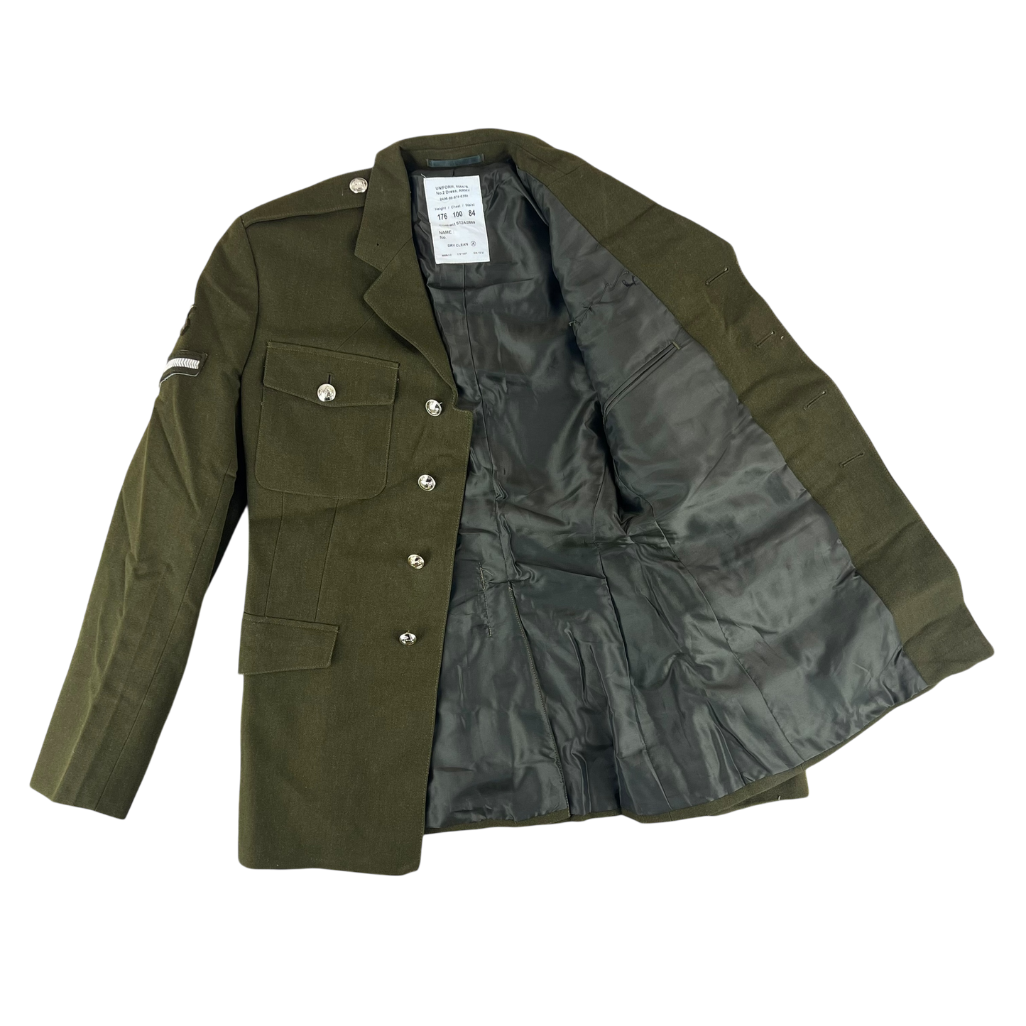 British Army 1980 Pattern No. 2 Olive Green Dress Jacket - RAVC - Medium 176/100