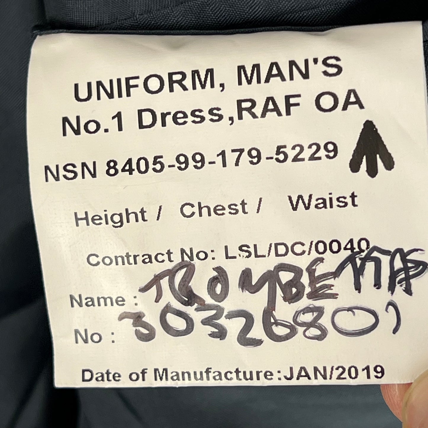 British Royal Air Force No. 1 Dress Jacket - Medium 92R