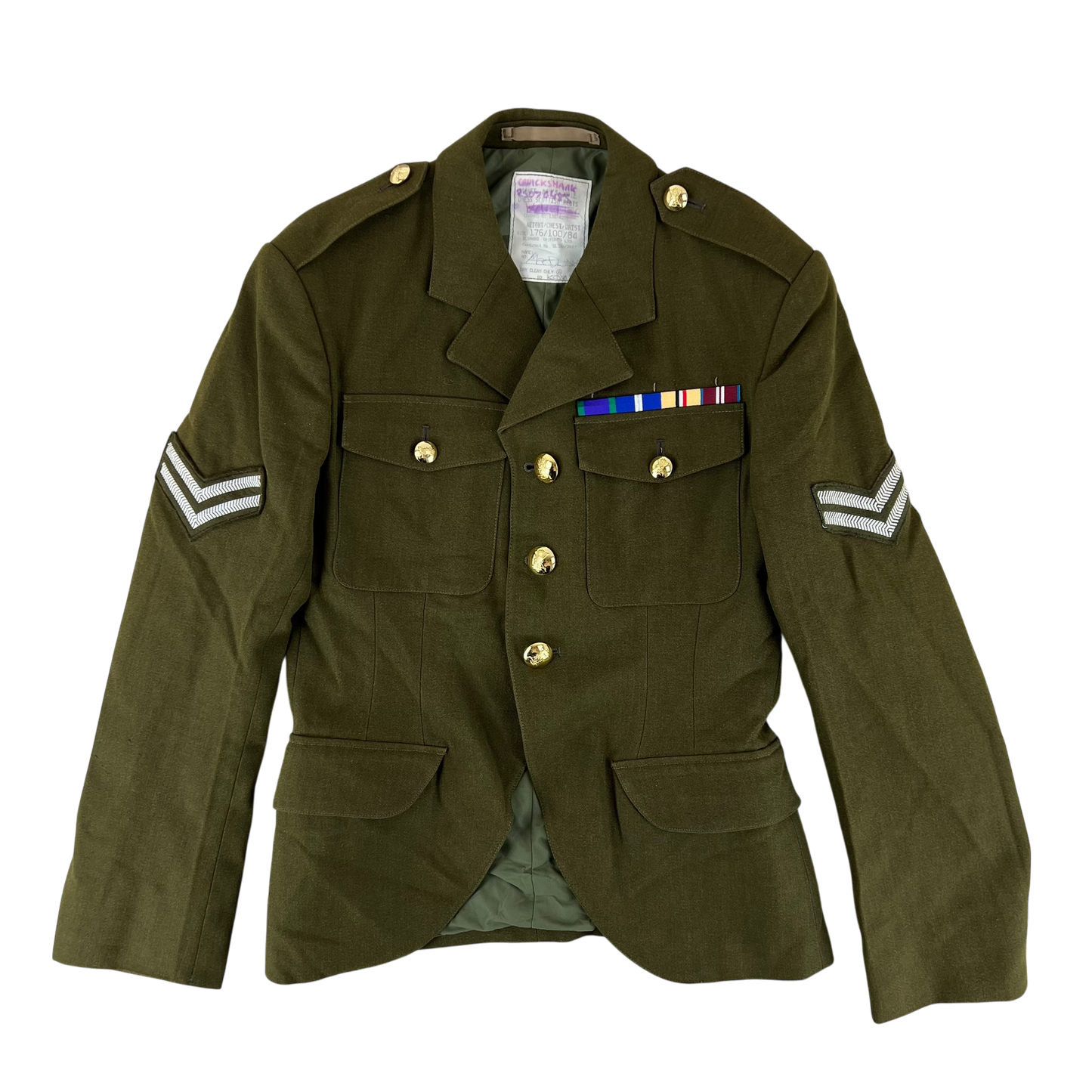 British Army No. 2 Dress Jacket Green 80s Scottish Pattern - Royal Regiment of Scotland - Medium 172/100