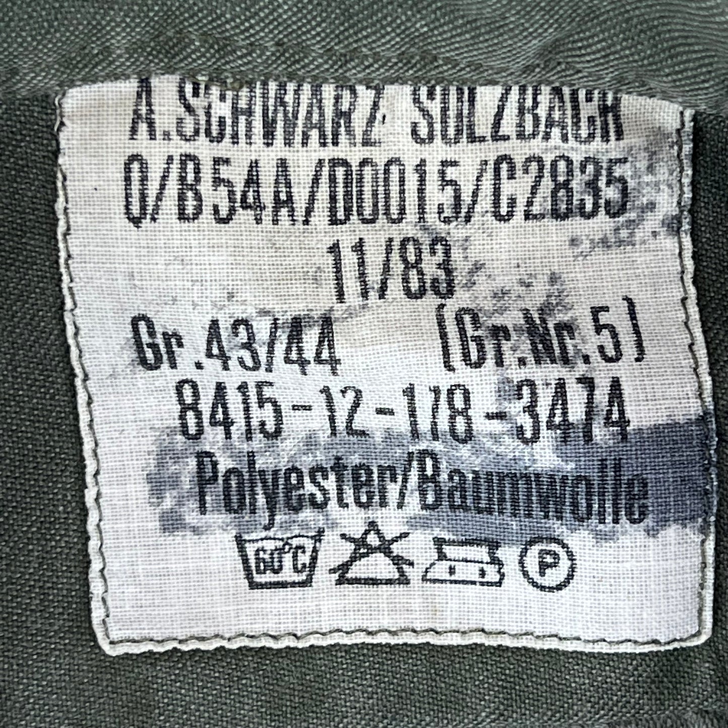 German Army Olive Green Long Sleeve Field Shirt - Large GrNr 5