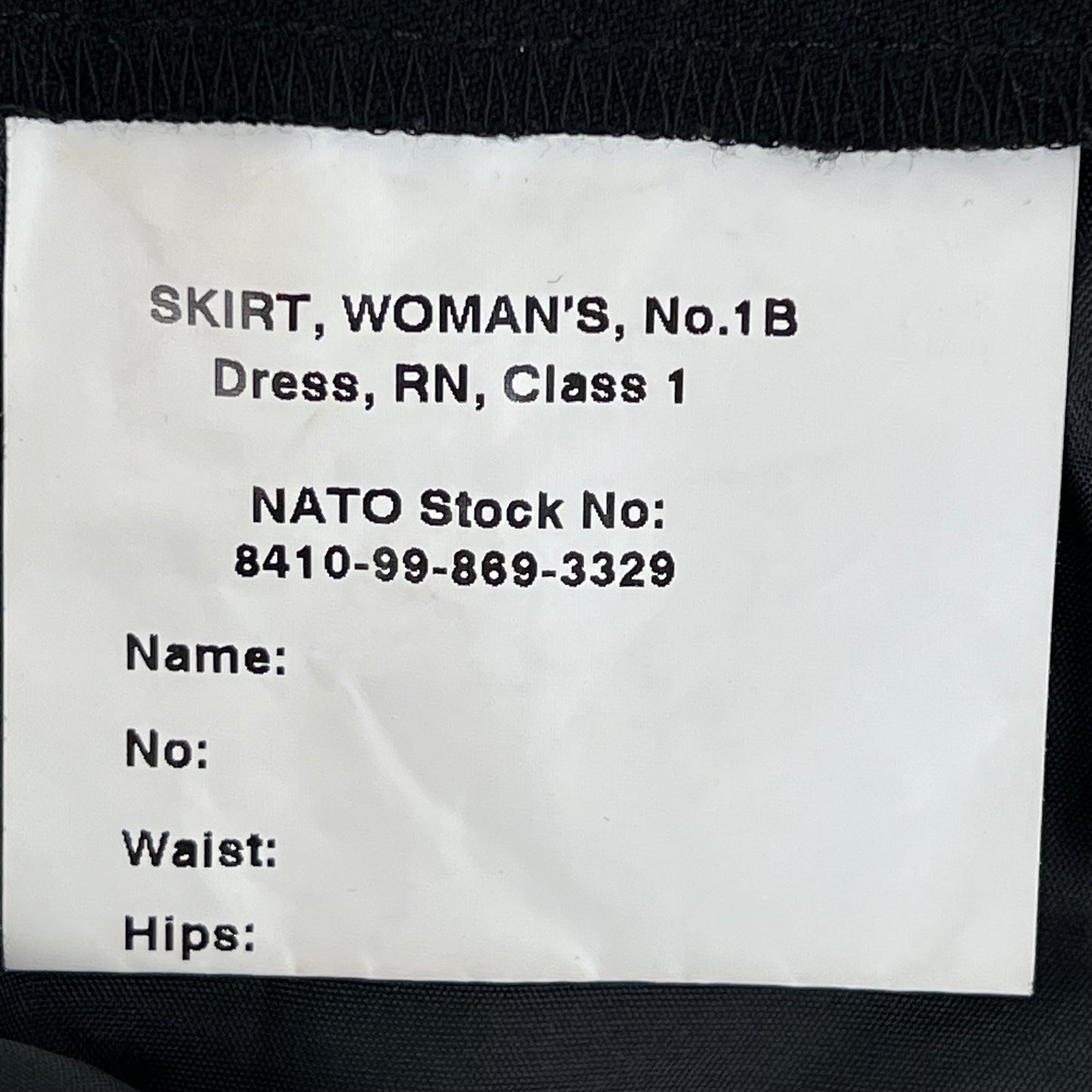 British Royal Navy Women's Officer's No. 1 & No. 3B Dress Black Skirt - W28