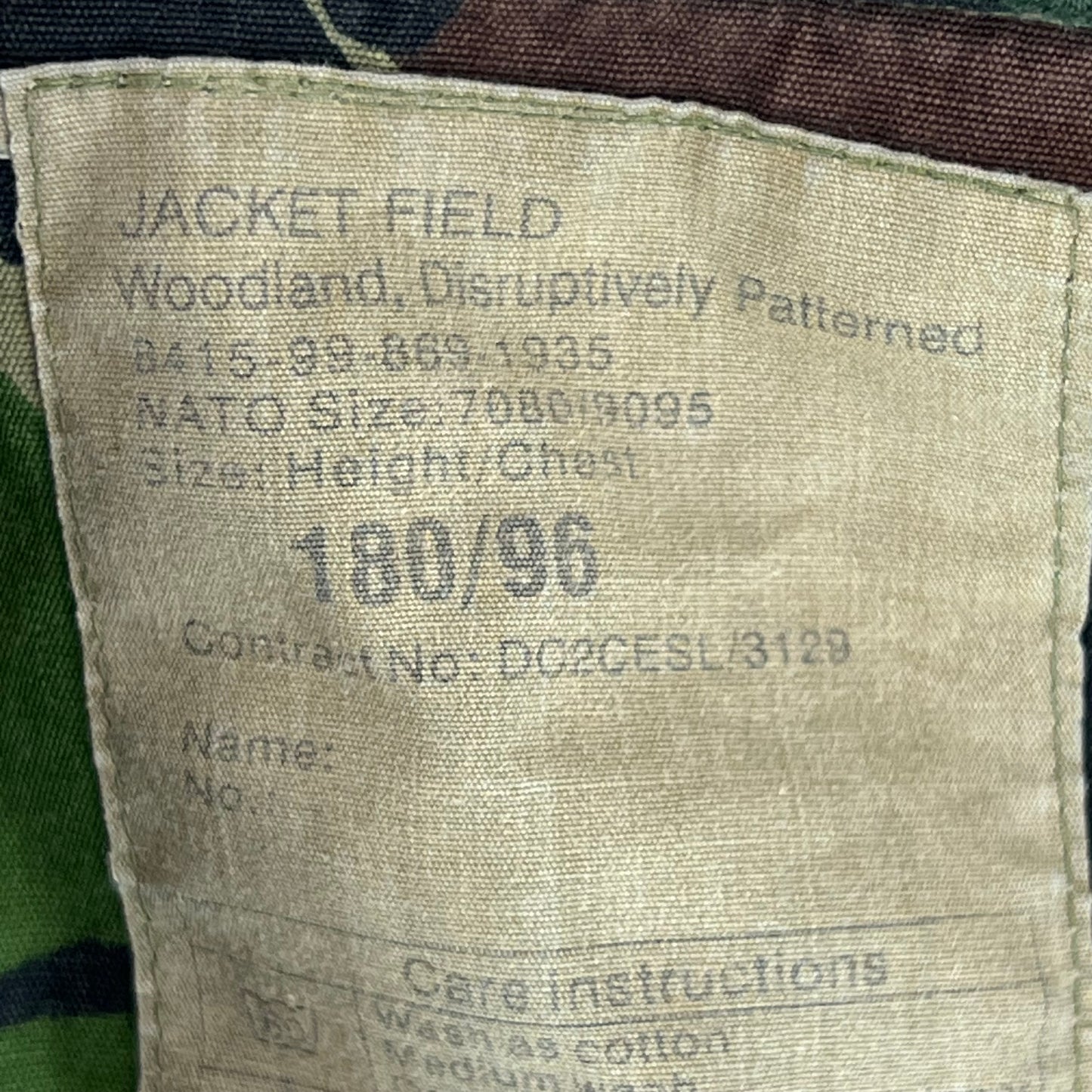 British Army S95 DPM Woodland Camo Field Jacket - Medium 180/96