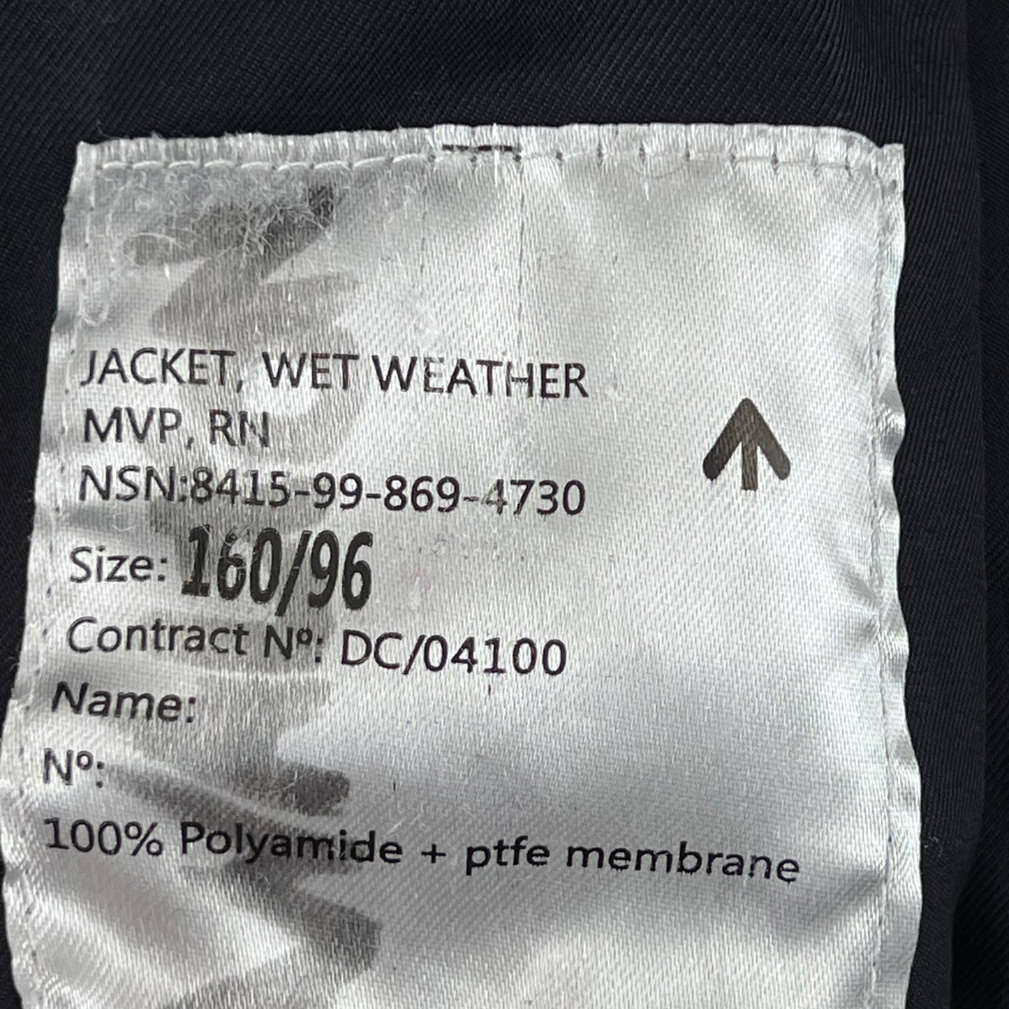 British Royal Navy Foul Weather MVP Smock - Medium 160/96