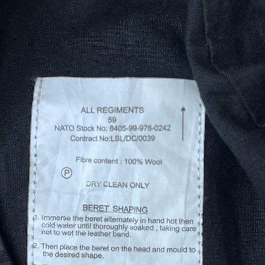 British Army Navy Beret w/ Red Patch - Large 59cm