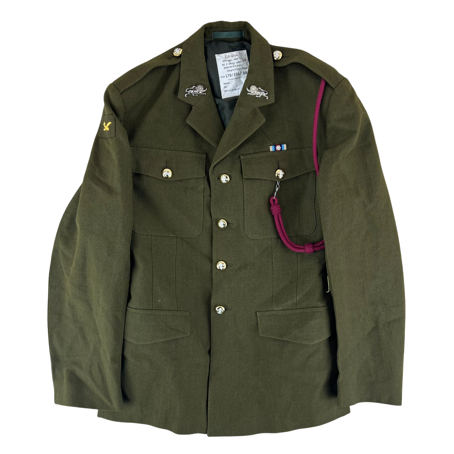 British Army Old Pattern No. 2 Olive Green Dress Jacket - Duke of Lancaster's Regiment - Medium 170/104