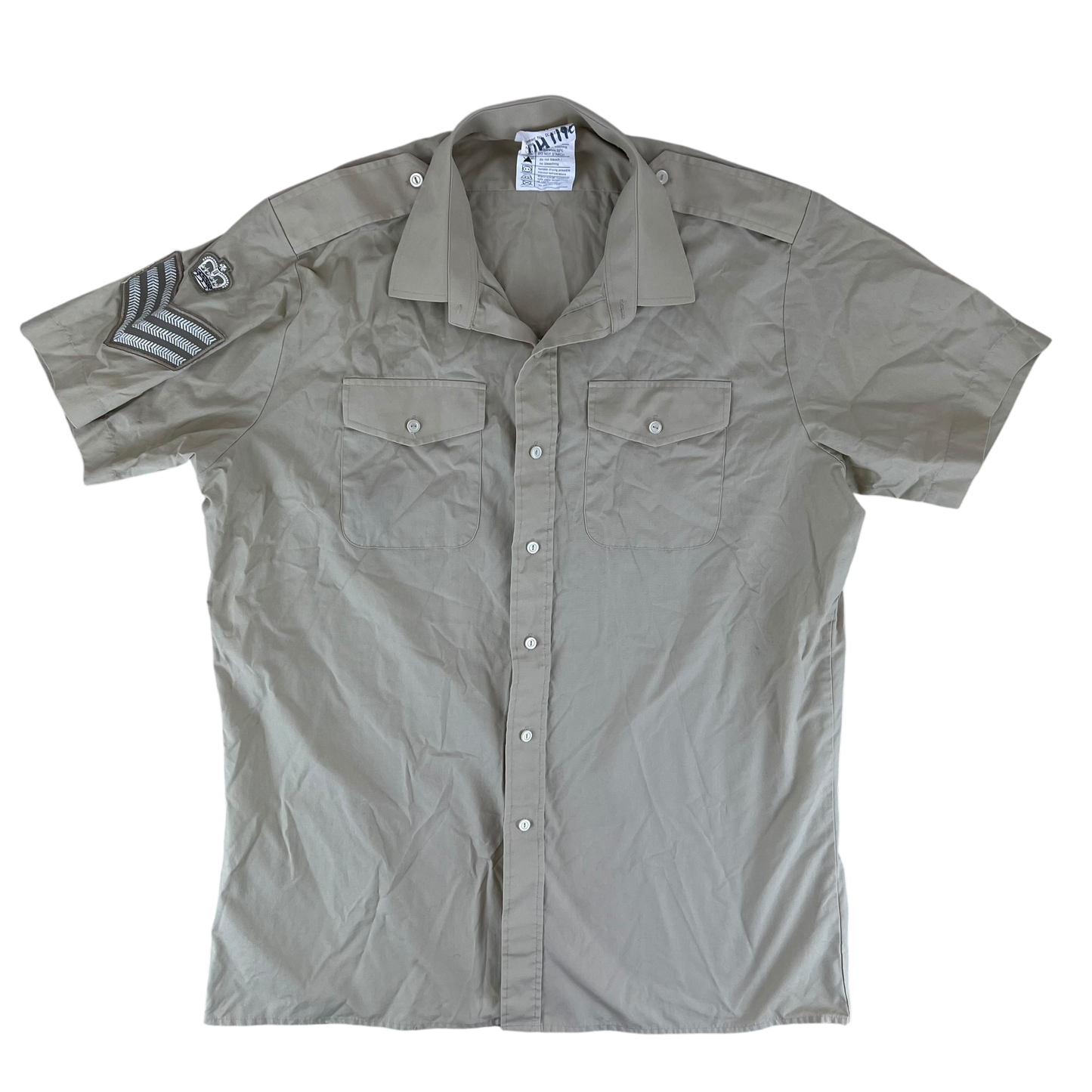 British Army Mens Fawn Shirt Short Sleeve - X Large