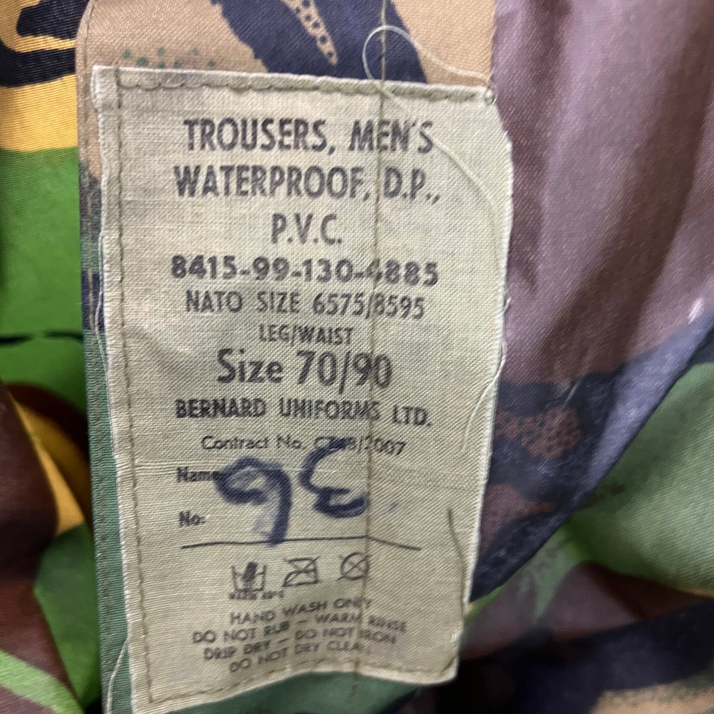 British Army DPM Camouflage Waterproof Trousers - W36 L27