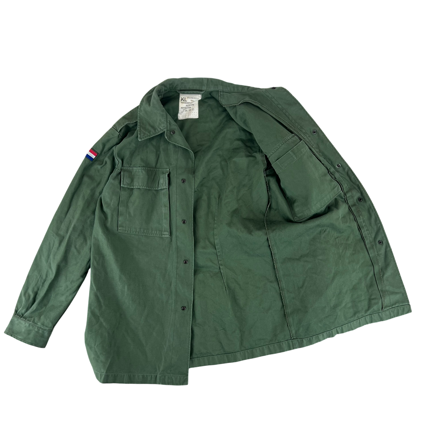 Dutch Army Field Shirt Jacket Green Long Sleeve - Large
