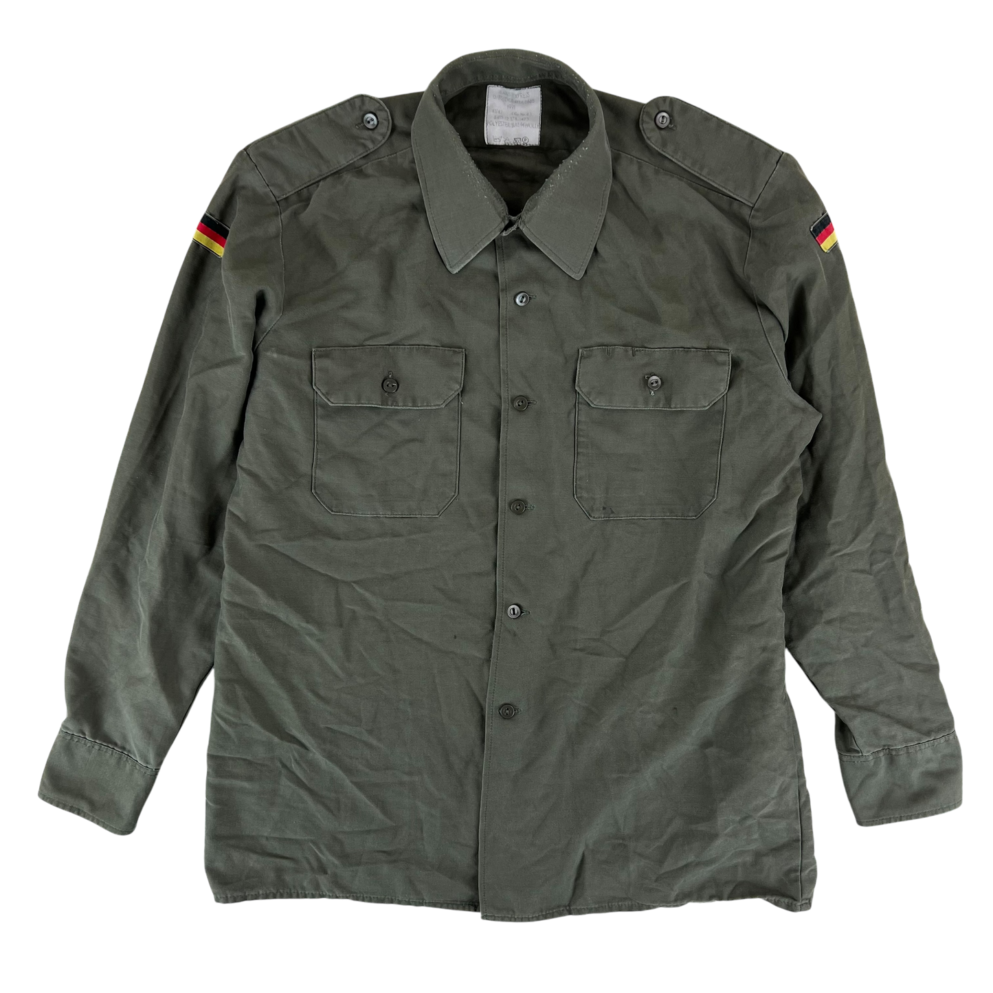 German Army Olive Green Long Sleeve Field Shirt - Medium Regular