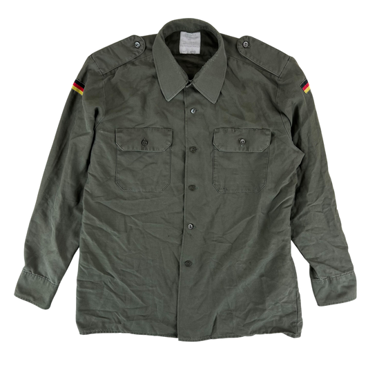 German Army Olive Green Long Sleeve Field Shirt - Medium Regular