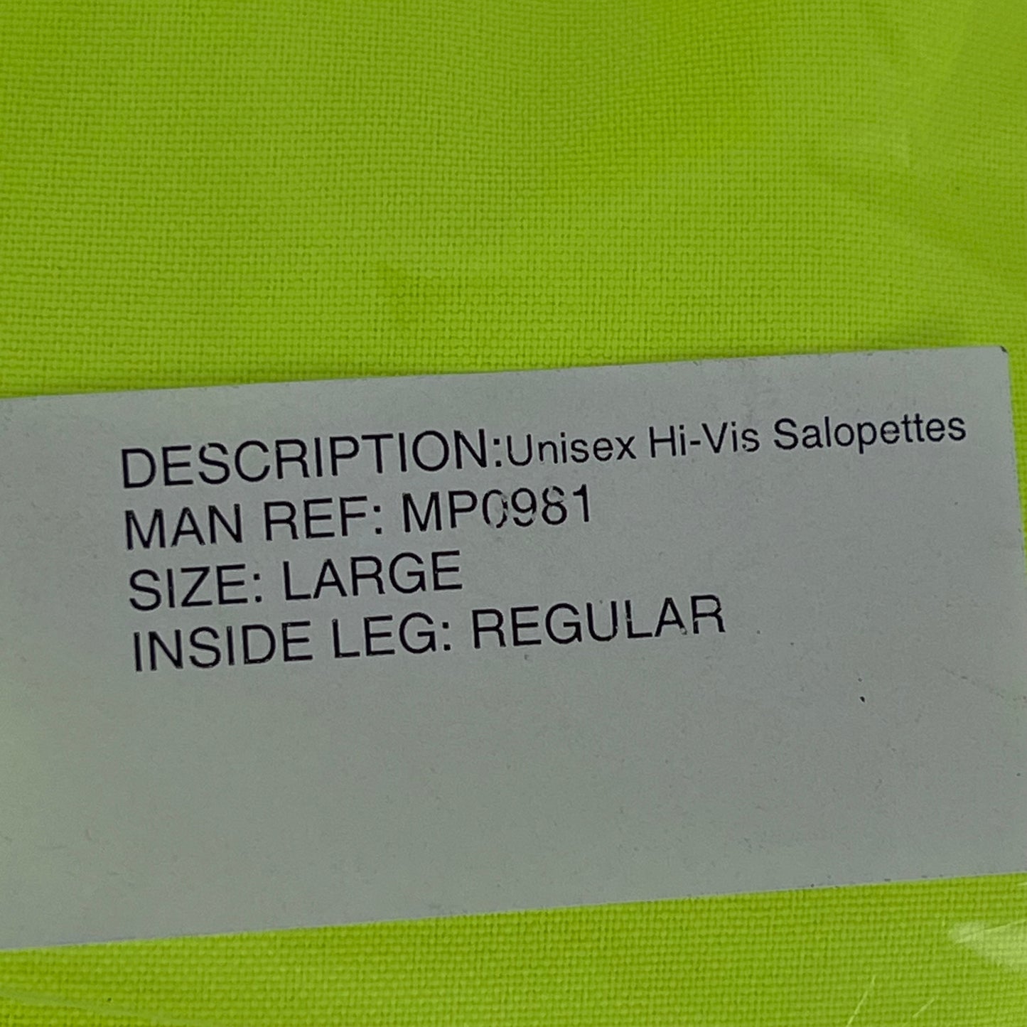 British Police MoD Hi-Vis Overall Trousers - W54