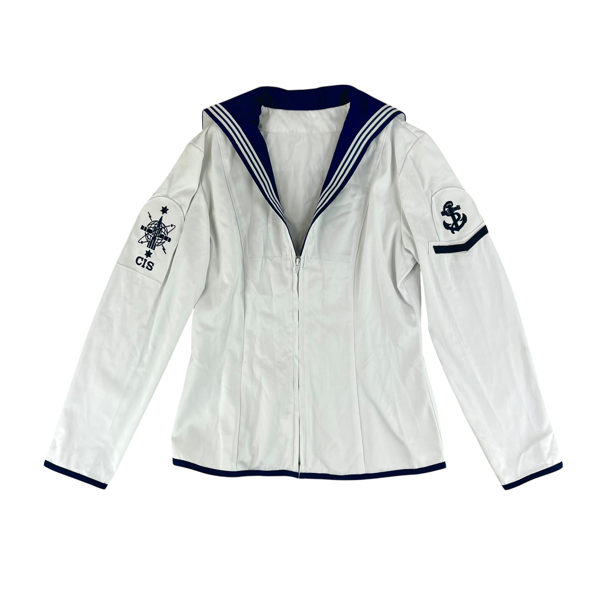British Royal Navy Women's Class II White Jumper Sailor's Top - Small 170/88