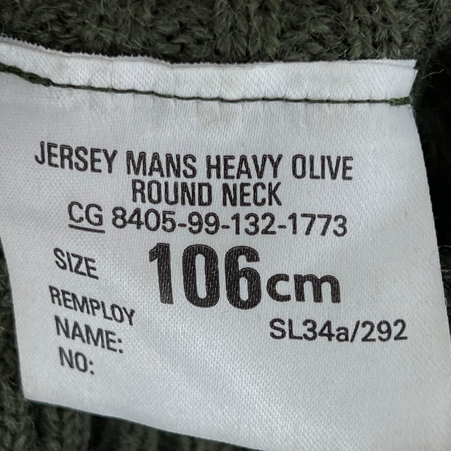 British Army Olive Green Pullover Jumper - Large 106cm