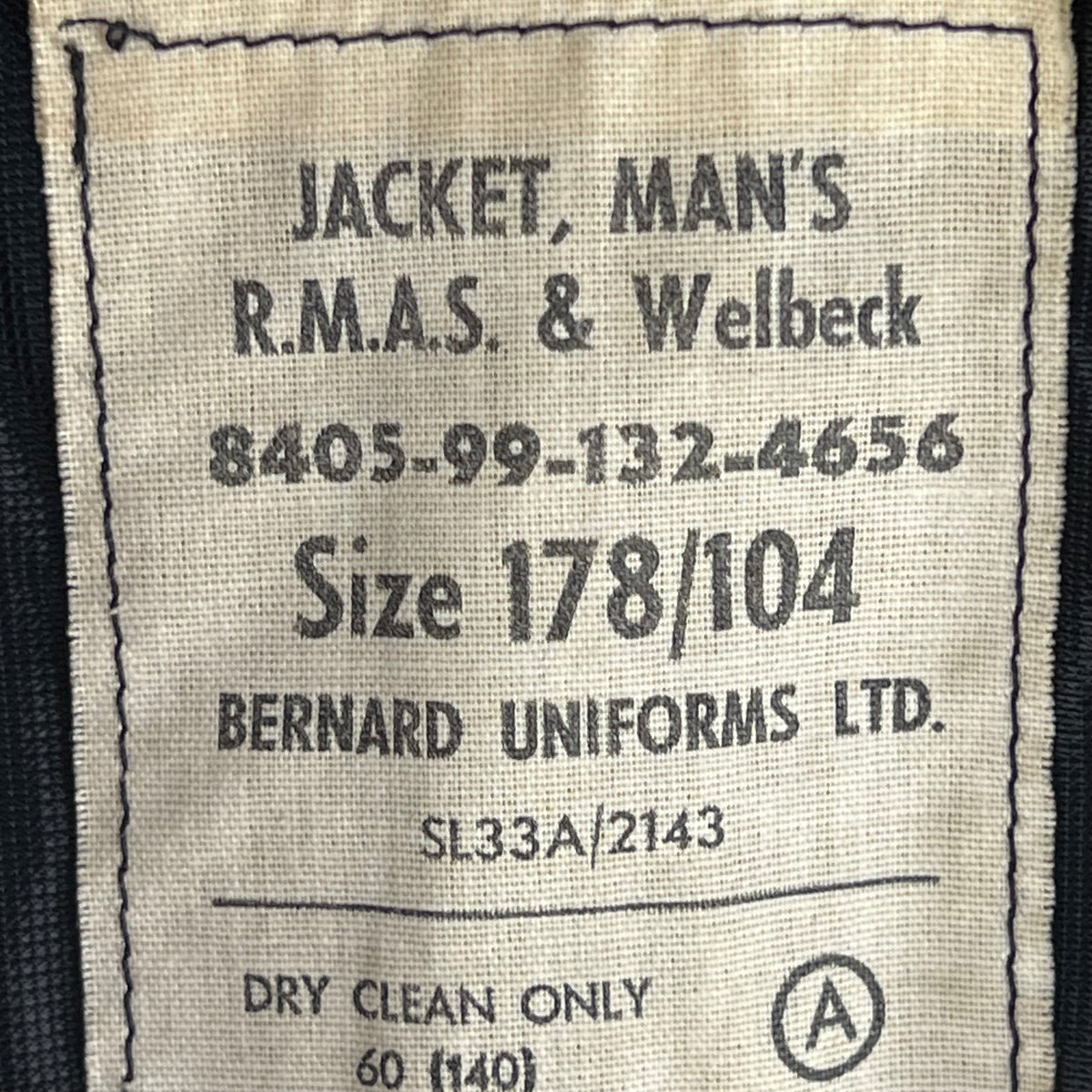 British Royal Navy RMAS & Welbeck Black Blazer - Large 178/104