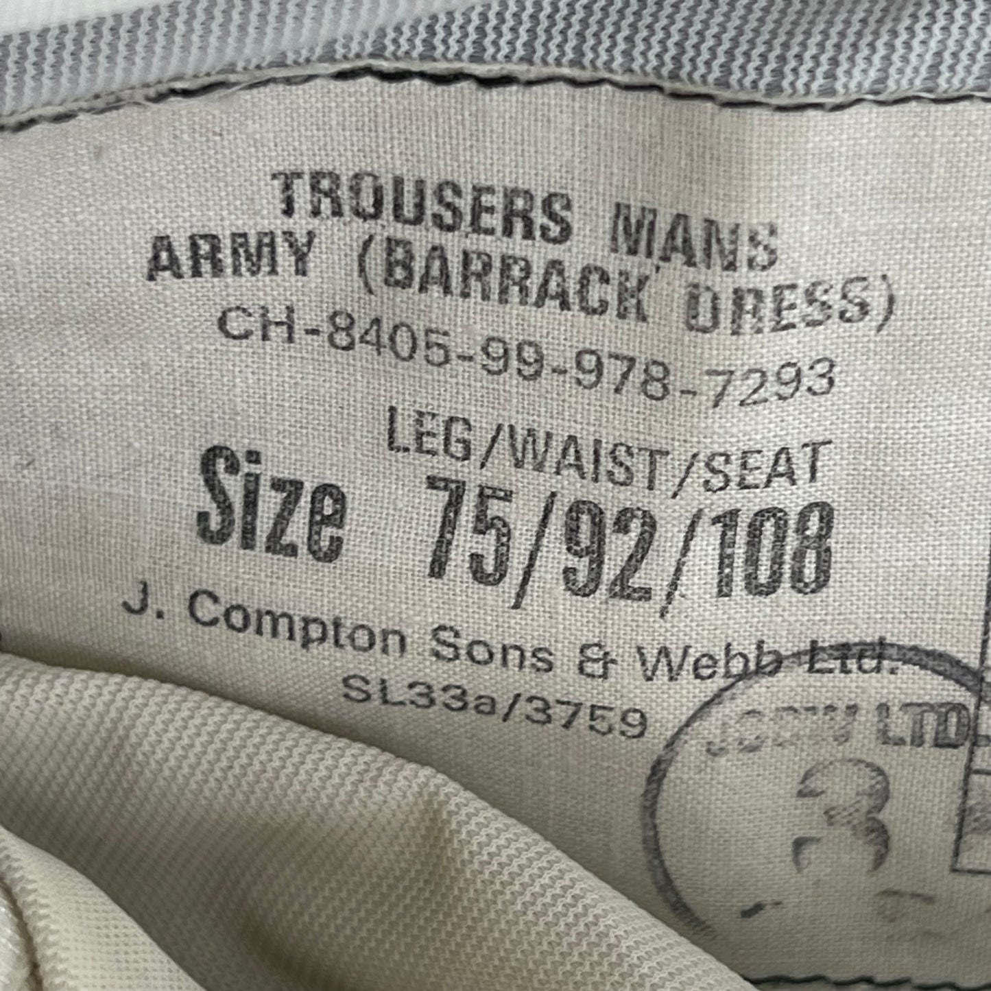 British Army Barrack Dress Green Trousers - W36 L29