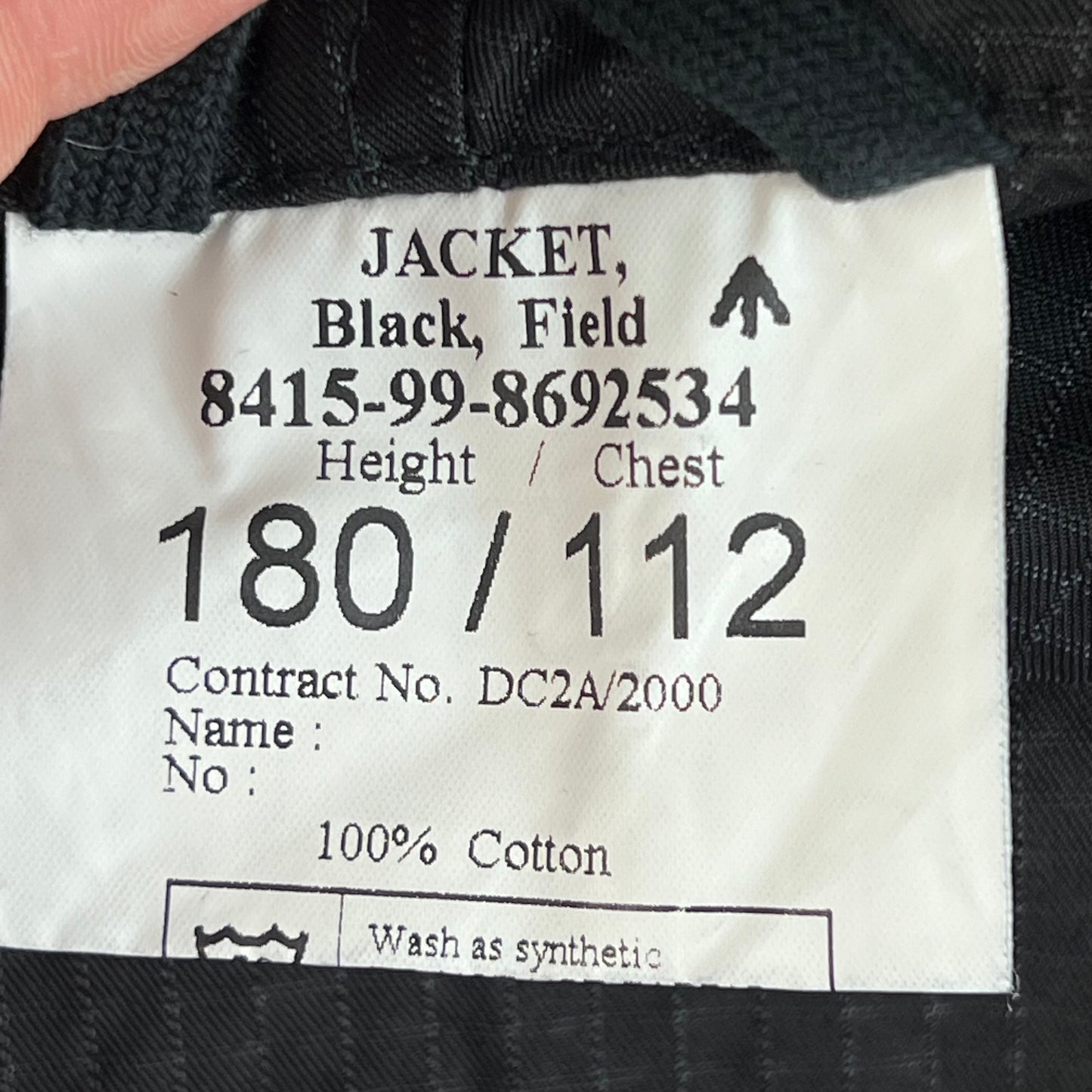 British Army SAS Police Black Field Jacket - Large 180/112
