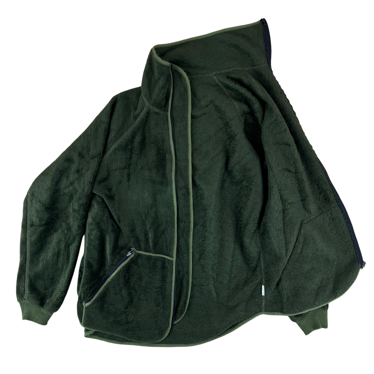 Dutch Army Faux Fur Fleece Jacket Cardigan - Medium