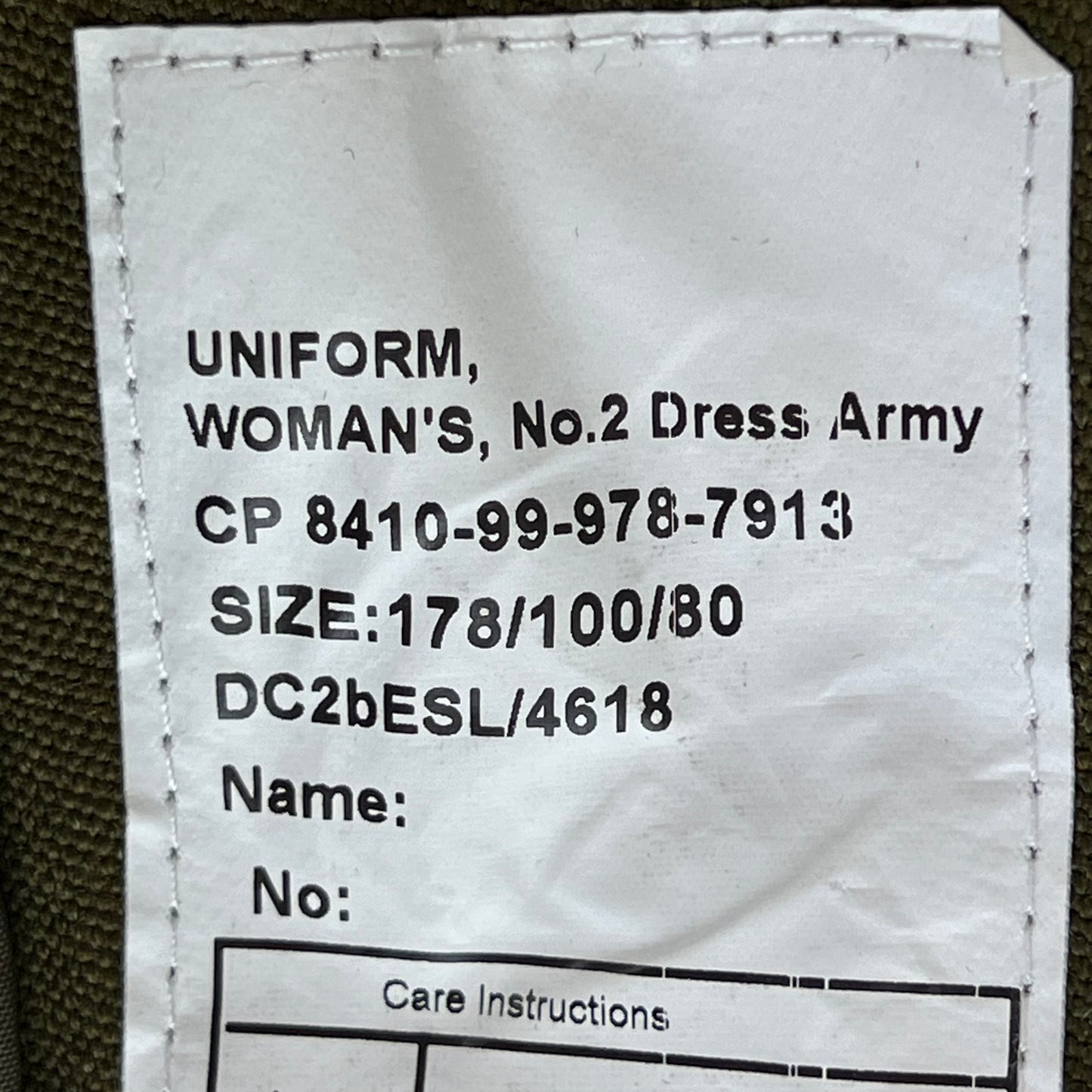 British Army 1980 Pattern Women's No. 2 Olive Green Dress Jacket - Medical Corps - Medium 178/100