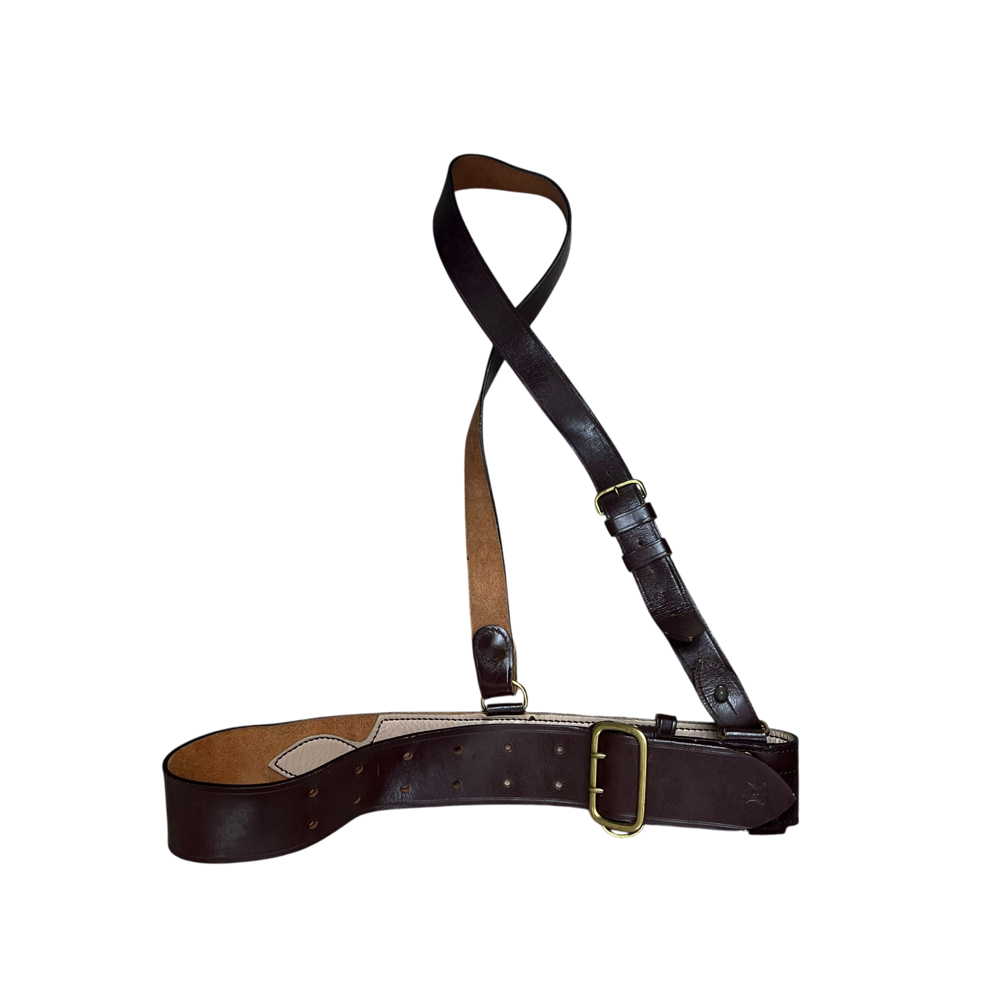 British Army Brown Sam Browne's Leather Belt - Large