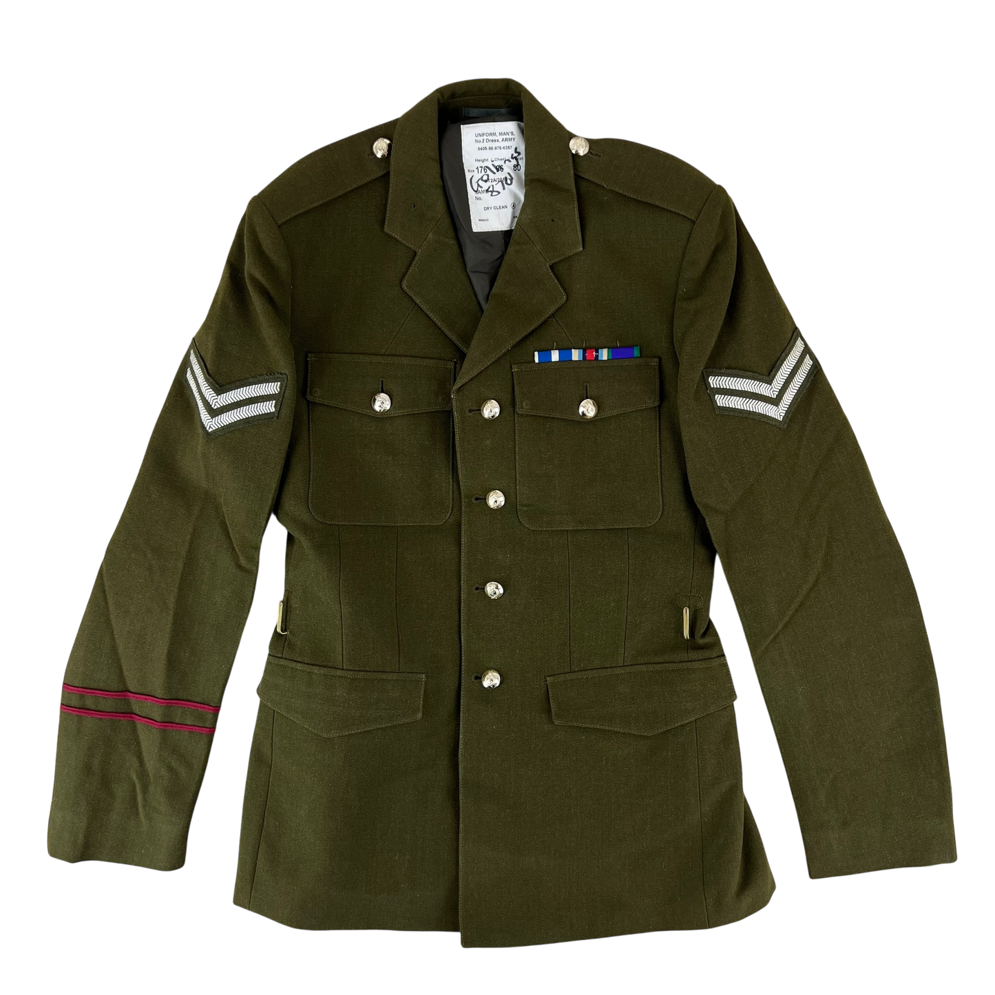 British Army 1980 Pattern No. 2 Olive Green Dress Jacket - Medical Corps - Medium 176/96