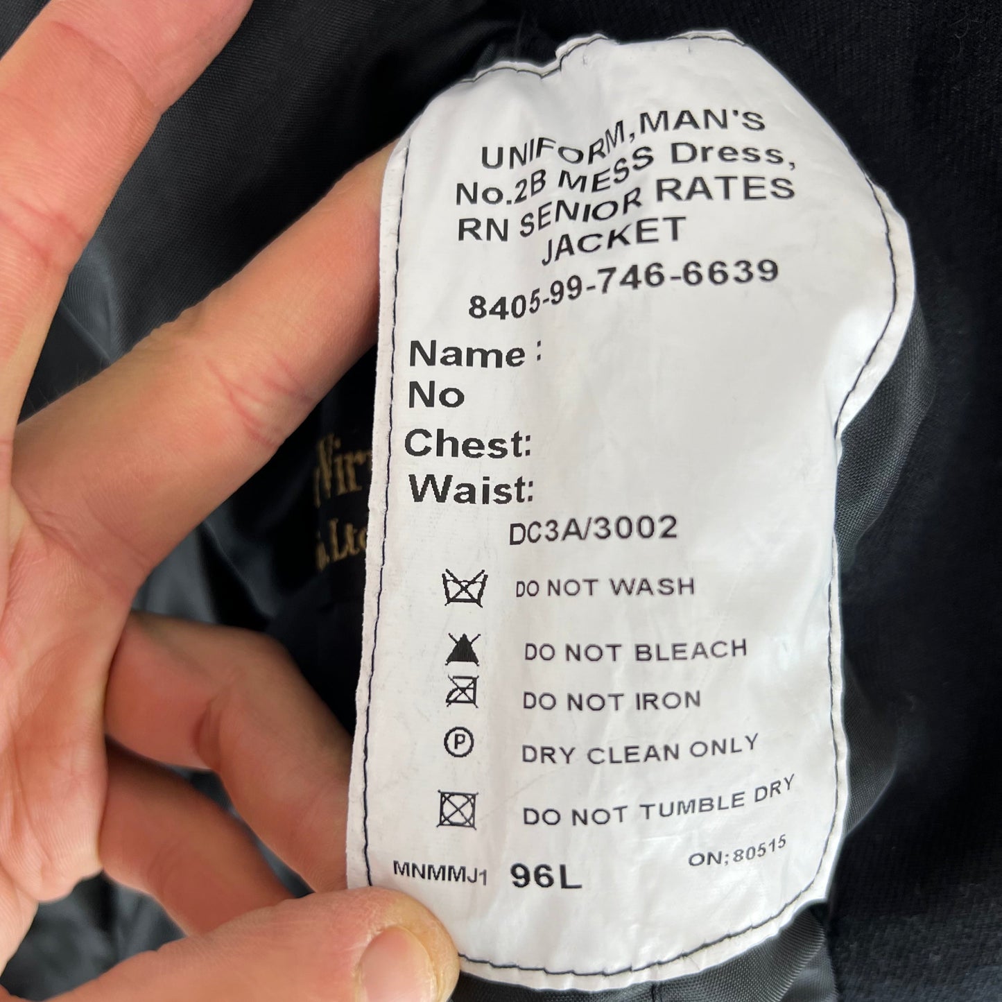 British Royal Navy Senior Rates' No. 2B Mess Dress Jacket - Medium 96L