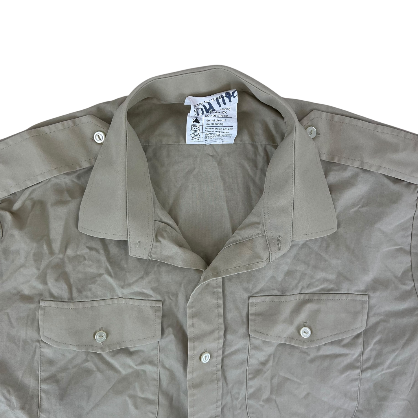 British Army Mens Fawn Shirt Short Sleeve - X Large