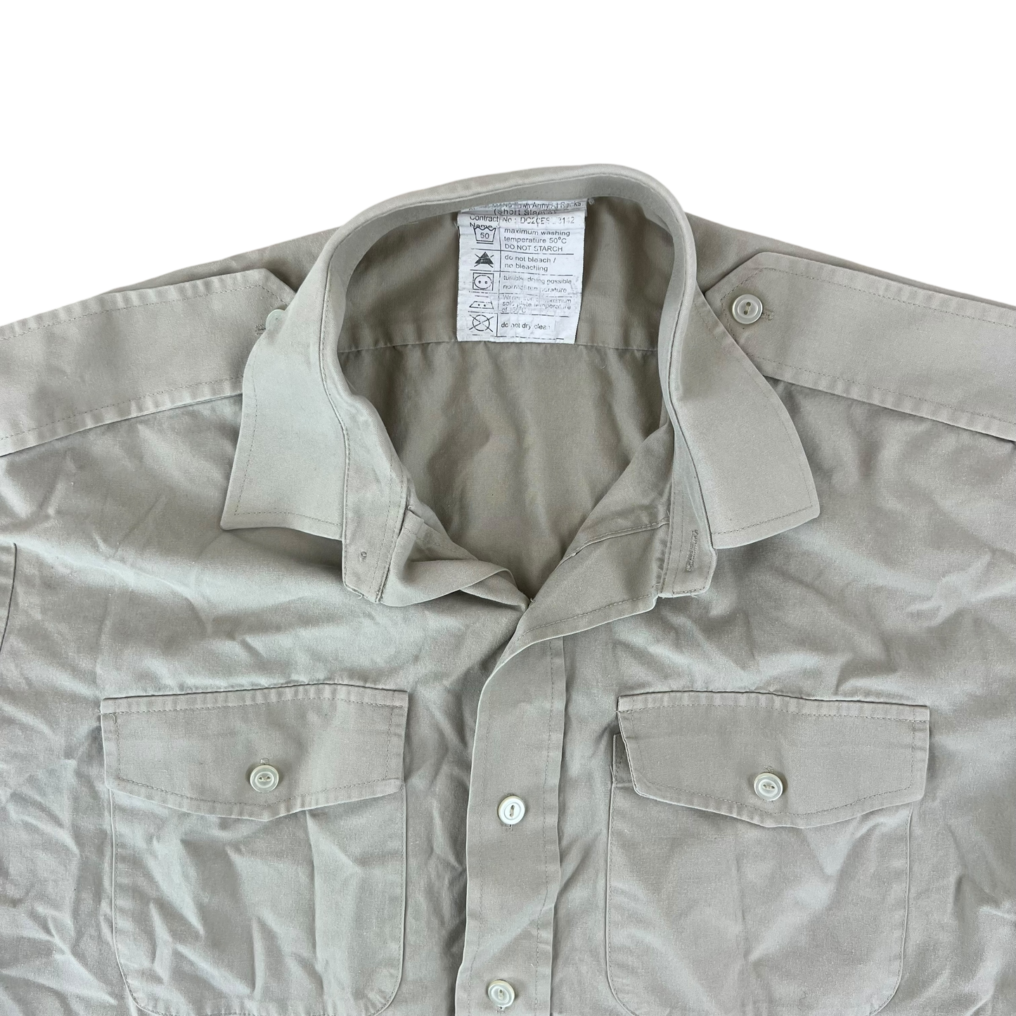 British Army Mens Fawn Shirt Short Sleeve - Large 40C